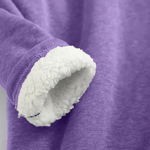 Vista 5 de Camisas cálidas con forro polar de invierno para mujer, estilo casual, color liso, raglán, manga larga, cuello redondo, camiseta térmica casual