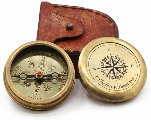 Vista 16 de Compass Gift for Mom/Dad, Vintage Pocket Compass Engraved with Go Confidently Customized Gifts for Women/Men, Baptism 2026 Communion Christian