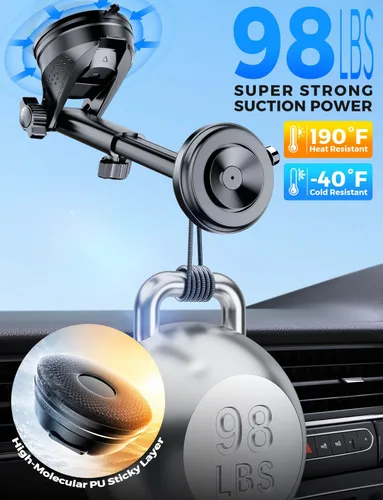 Vista 4 de eSamcore MagSafe Car Mount, Off-Road Mag-Vacuum Lock Magnetic Phone Holder