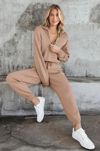 Vista 122 de PRETTYGARDEN Conjunto de suéter de 2 piezas para mujer, sudadera con cremallera, pantalones deportivos, ropa casual
