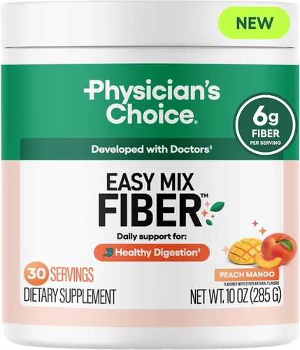 Vista 9 de Physician's CHOICE Easy Mix Fiber para soporte GLP-1 - Sin arena - Suplemento diario de fibra soluble prebiótica en polvo para mujeres y hombres