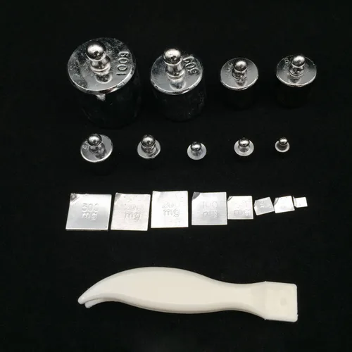 Vista 4 de Bekith Juego de 17 pesas de precisión, 10 mg-3.53 oz, juego de pesas de calibración de acero de precisión con pinzas para balanza digital, báscula