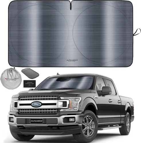 Vista 10 de Parasol de Parabrisas de Una Pieza - Parasol Cromado Líquido Plegable para Ventana Delantera de Auto para Carros SUV Camión - Protector Visor