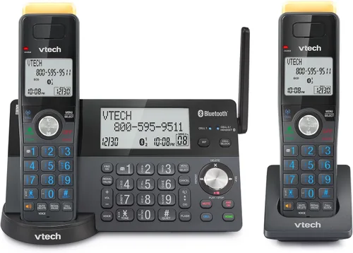 Vista 15 de VTech IS8128-11 - Teléfono inalámbrico DECT 6.0 de alcance superlargo para el hogar con contestador automático, alcance de hasta 2300 pies, bloqueo