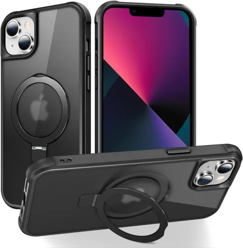 Vista 167 de CHAOFEnG Funda magnética compatible con iPhone 11 con soporte, prueba de caídas de grado militar, compatible con imán, anillo translúcido, parte