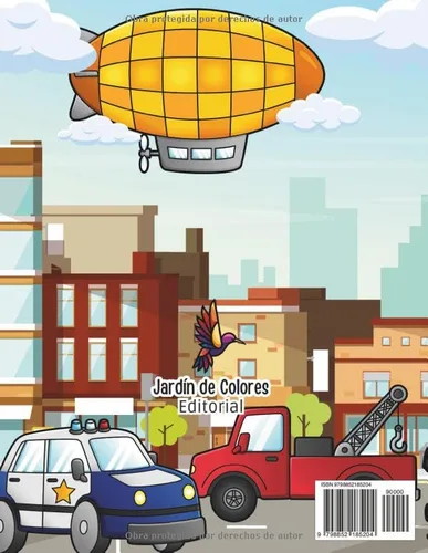 Vista 2 de Vehiculos Libro de colorear para niños pequeños de preescolar (Spanish Edition)