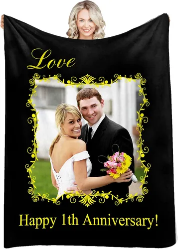Vista 14 de Manta personalizada con fotos, texto, fotos personalizadas, mantas para adultos y niños, cumpleaños familiar, 1 foto, 50 x 40 pulgadas
