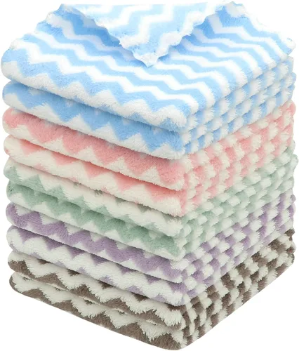 Vista 8 de Paño de Limpieza de Microfibra Sin Pelusas, Paquete de 10 Paños de Secado Rápido para Limpieza, Paños de Cocina Súper Absorbentes para Lavar Platos