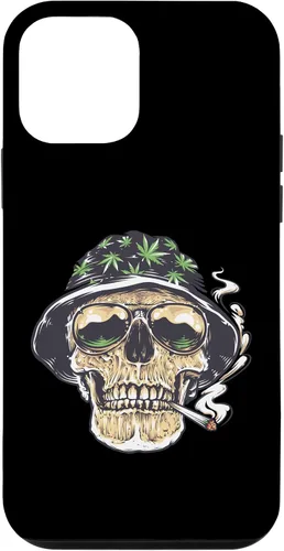 Vista 16 de Funda para iPhone 16 Marihuana Smoking Skull Camo Island Chilling Weed Stoner 420