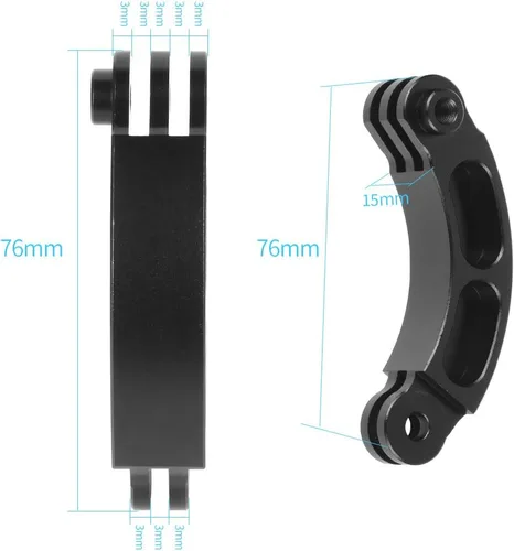 Vista 7 de Base de soporte de montaje de casco NVG de aluminio de 3 agujeros con adaptador de tornillo de brazo de extensión compatible con cámara de acción