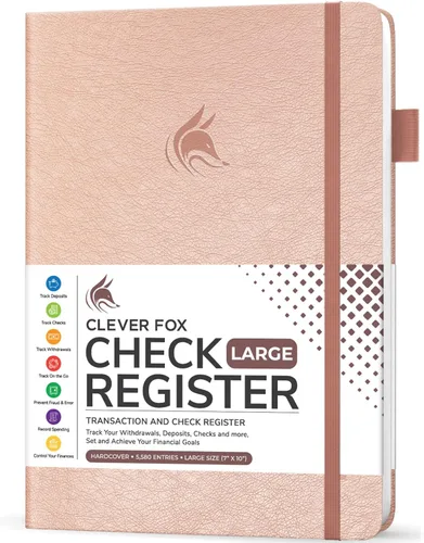 Vista 24 de Clever Fox Libro de registro de cheques – Registro de transacciones de lujo, libro de contabilidad contable, registro de cheques y libro de registro