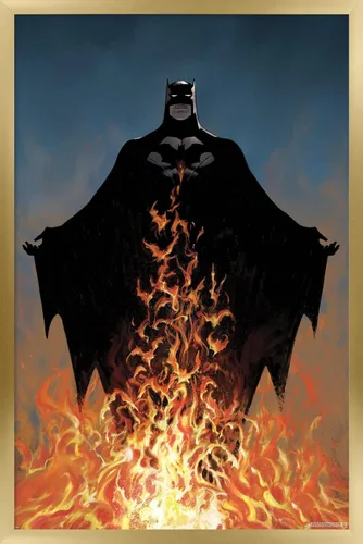 Vista 14 de Trends International DC Comics Batman - Póster de pared de fuego, 22.4 pulgadas de largo x 14.7 pulgadas, versión enmarcada de madera de granero