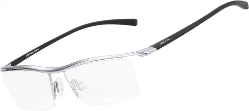 Vista 19 de Agstum Gafas de negocios sin montura de titanio puro, lentes transparentes