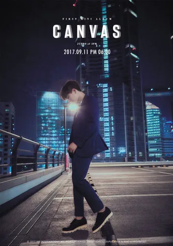 Vista 3 de 2PM JUNHO CANVAS 1st Mini Album CD+60p Photobook+2p Card+Tracking Number K-POP SEALED