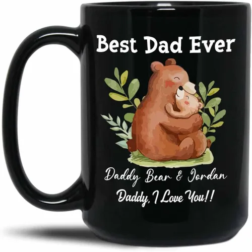 Vista 12 de Baby Coming Soon - Taza de café negra de 11 onzas y 15 onzas, taza de café personalizada para papá con nombre, taza de café de cerámica con anuncio