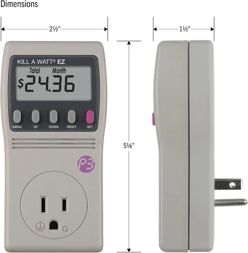 Vista 3 de P3 Paquete de 2 monitores de uso de electricidad International P4460 Kill A Watt EZ, color gris