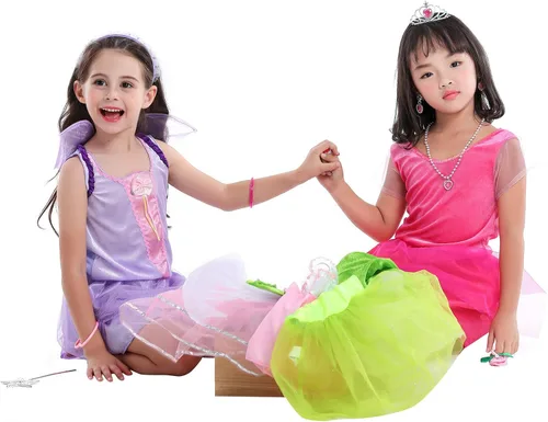 Vista 6 de Baúl de set de disfraces FEDIO para niñas pequeñas de 3 a 7 años de novia princesa bailarina y hada