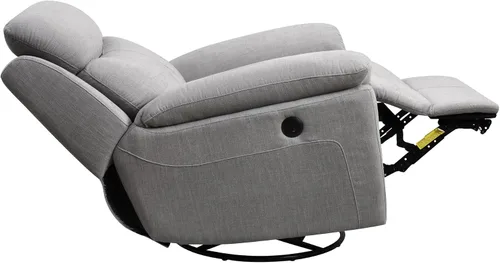 Vista 8 de Generic Silla reclinable giratoria con puerto de carga USB, color gris claro