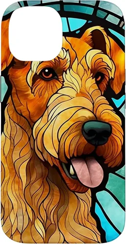 Vista 4 de Airedale Terrier Dog Stained Glass Case for iPhone 17