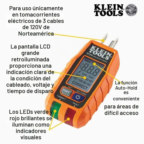 Vista 6 de Klein Tools Kit de herramientas de buscador de disyuntores con probador de salida GFCI (2 piezas)