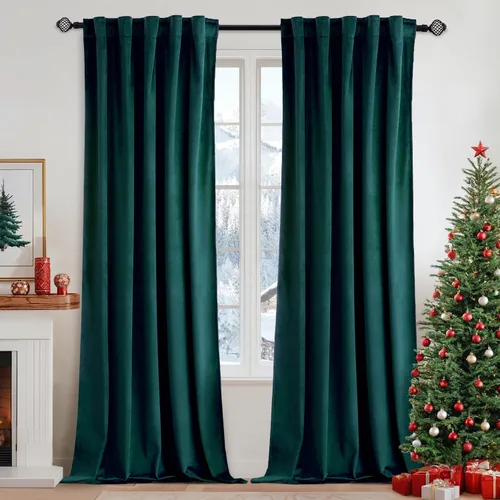 Vista 60 de MIULEE Cortinas de terciopelo de 84 pulgadas de largo, juego de 2 paneles para dormitorio, con pestaña trasera plisada, de lujo, aislamiento