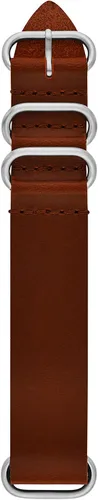 Vista 7 de Fossil Correa de reloj de piel LiteHide™ marrón oscuro de 0.866 in para hombre Cuero negro/Plateado