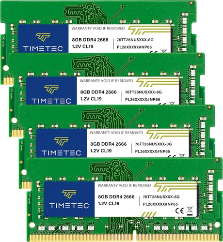 Vista 12 de Timetec 4GB DDR4 2666MHz (PC4-2666V) PC4-21300 SODIMM Laptop RAM - Módulo de memoria sin búfer de 260 pines 1.2V CL19 sin ECC para computadora