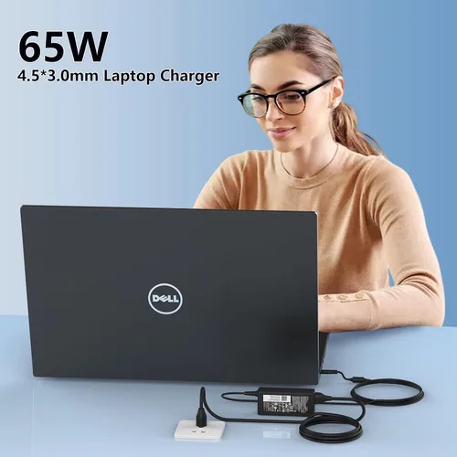 Vista 6 de Cargador de laptop de 65 W para Dell Inspiron 13 14 15 17 3000 5000 7000 Series 3565 3567 3576 5558 5755 7212 7506 2 en 1 5555 5559 0G6J41 0 MGJN9