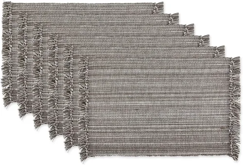 Vista 38 de DII - Colección de mesa jaspeado, juego de manteles individuales, 3x19 pulgadas, albaricoque, 6 piezas