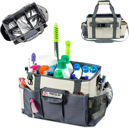 Vista 13 de Organizador de Limpieza para Suministros de Limpieza con Bolsillos para Artículos Esenciales de Limpieza del Hogar, Organizador de Limpieza, Bolsa