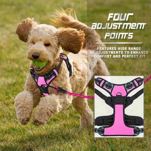 Vista 154 de BARKBAY - Arnés para perro sin tirones con clip frontal, material resistente y reflectante, asa de fácil control para pasear perros grandes