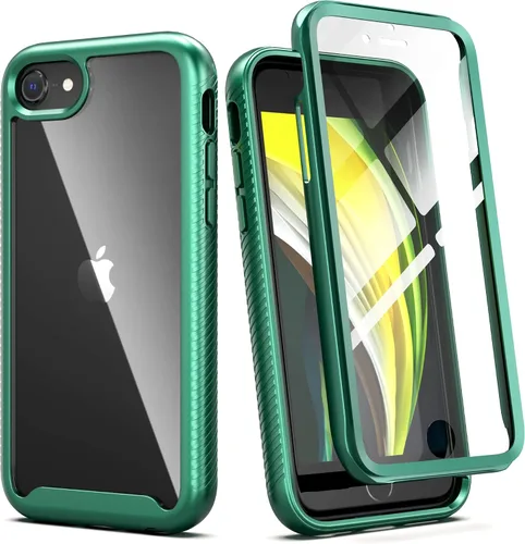 Vista 19 de IDweel para iPhone SE 2020, para iPhone 8 y 7 y SE 2022 (SE 2ª/3ª), funda protectora de cuerpo completo de ajuste delgado con amortiguación de Negro