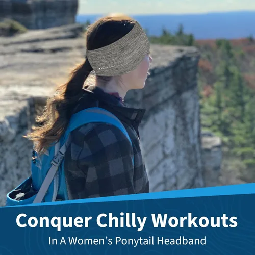 Vista 4 de TrailHeads - Diadema para mujer, diseño de cola de caballo, con banda para la oreja que absorbe la humedad, ideal para correr