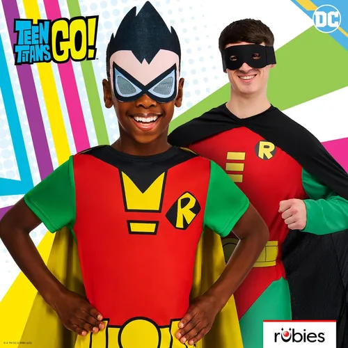 Vista 6 de Rubie's - Disfraz clásico de Robin de lujo - Batman.