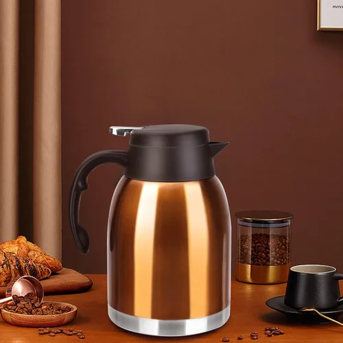 Vista 7 de 54oz Thermal Coffee Carafe, Stainless Steel Insulated Vacuum Coffee Carafes Bronce