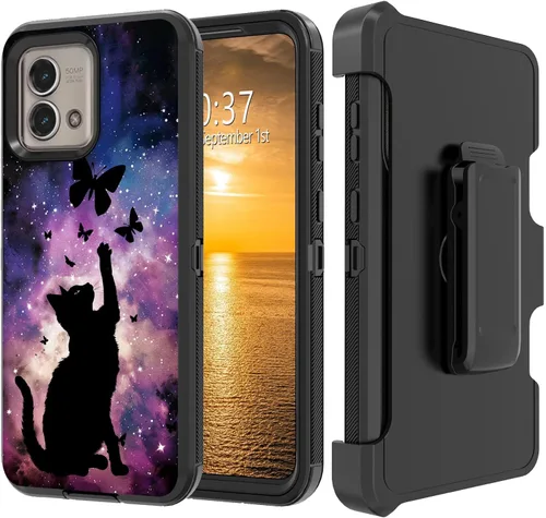 Vista 198 de Funda para Moto G Stylus 5G 2023 con funda de clip para cinturón y soporte, resistente de doble capa, resistente a prueba de golpes, para Motorola