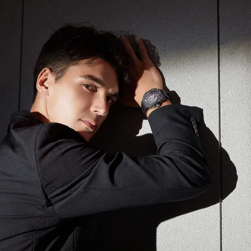 Vista 6 de DAVIS ELVIN - Reloj automático para hombre, reloj de pulsera de barril de vino con movimiento de reloj suizo impermeable, relojes mecánicos que