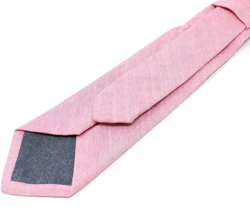 Vista 96 de Corbata delgada de algodón cambray para hombre, estilo desgastado texturizado - 2 1/2 pulgadas de ancho
