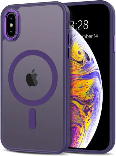 Vista 35 de Anuck - Funda magnética para iPhone 11 compatible con MagSafe, carcasa trasera mate translúcida dura, borde de TPU, delgada, resistente a impactos