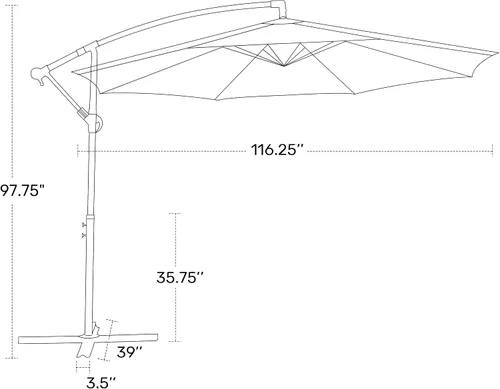 Vista 9 de WestinTrends Julia 10 Ft Cantilever Umbrella Café