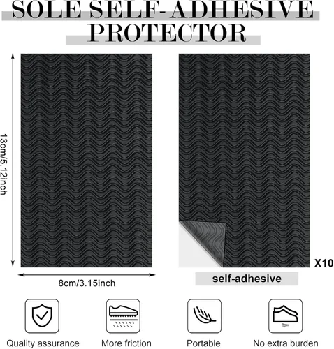 Vista 2 de 10 empuñaduras para zapatos en la parte inferior de los zapatos de 3.1 x 5.1 pulgadas, almohadillas antideslizantes antideslizantes para zapatos
