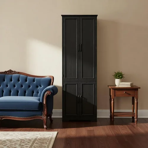 Vista 7 de Function Home 72" Kitchen Pantry Cabinet, Tall Wood Farmhouse Storage Cabinet with Doors and Adjustable Shelves, 6 Tier Freestanding Cupboard for