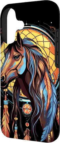Vista 2 de Horse Dreamcatcher Native American Indian Feathers Tribal Case for iPhone 17