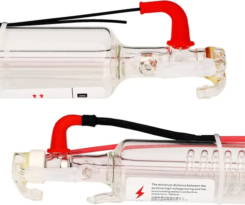 Vista 2 de LD-Teemm Tubo láser de CO2, tubo láser de CO2 de 20 W con revestimiento de 20 vatios de longitud de 19.685 in de diámetro. 1.969 in, alambre