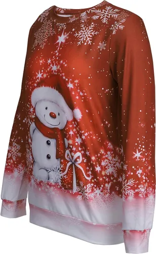 Vista 8 de JINTING Sudadera de Navidad con cuello redondo para mujer, blusa ligera de manga larga para Navidad