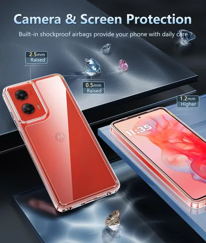 Vista 6 de FNTCASE Funda para Motorola Moto-G Stylus-5G-2024: Cubierta protectora ligera de grado militar para teléfono celular, flexible, antiamarillamiento