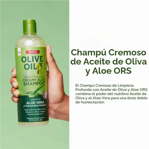 Vista 3 de ORS Champú cremoso de aloe con aceite de oliva con infusión de Aleo Vera 12.5 onzas