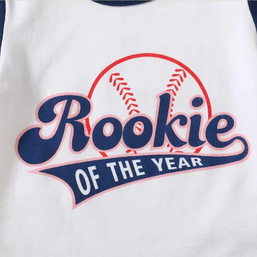 Vista 4 de Traje de primer cumpleaños para bebé niño - Body deportivo de béisbol de un año