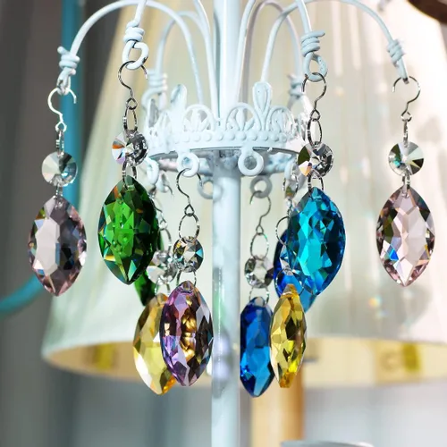 Vista 2 de Prismas cristalinos de cristal de la lámpara de 12 piezas, ojo de caballo Sun Catcher Ojo de Caballo 12pcs