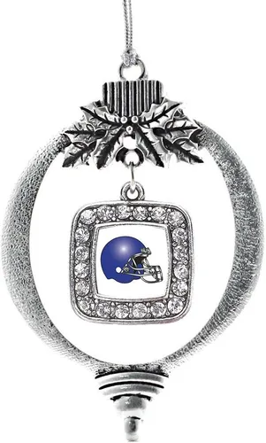 Vista 200 de Inspired Silver - Adorno con dije de reina de rodillo - Adornos navideños cuadrados de plata con joyas de circonita cúbica